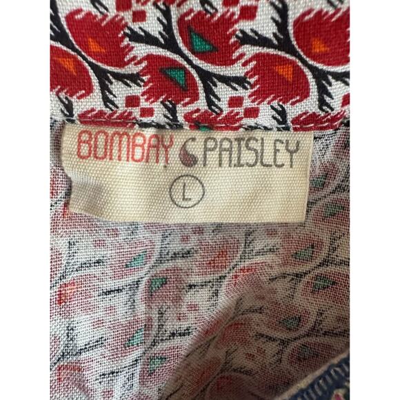Bombay Paisley Women’s Large Boho Red Graphic Embroidered Dress - Picture 7 of 7